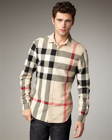 burberry brit shirt with check contrast|thomas Burberry shirts.